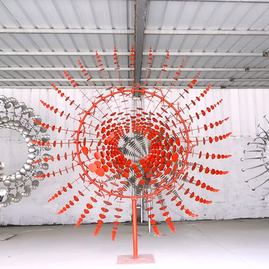 Abstract Modern Garden Large Square Stainless Steel Outdoor Metal Wind Kinetic Sculpture