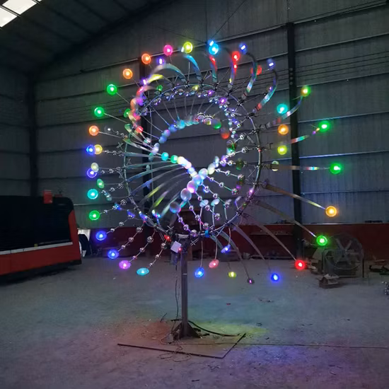 Abstract Modern Garden Large Square Stainless Steel Outdoor Metal Wind Kinetic Sculpture