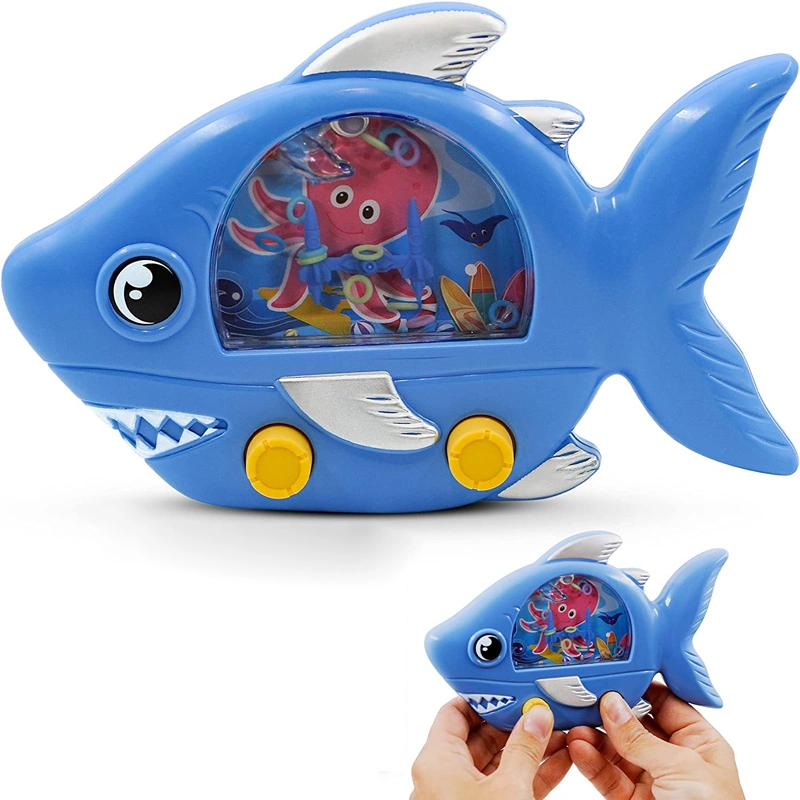 Aqua Rings Shark Handheld Retro Toys Nostalgic Car Activities Portable Road Trip Toys Calming Travel Water Game for Kids