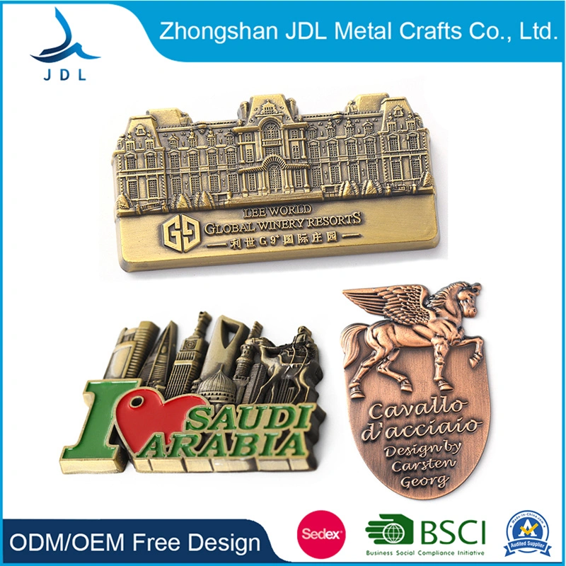 Custom Promotional Gift 3D Epoxy Fridge Magnet Metal Craft for Home Decorations