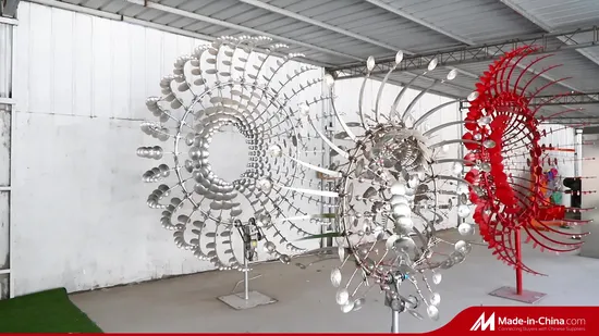 Abstract Modern Garden Large Square Stainless Steel Outdoor Metal Wind Kinetic Sculpture