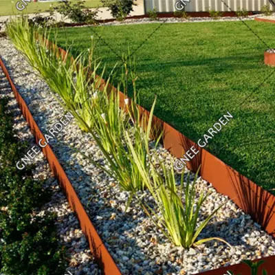 Grama de aço corten para canteiro de jardim