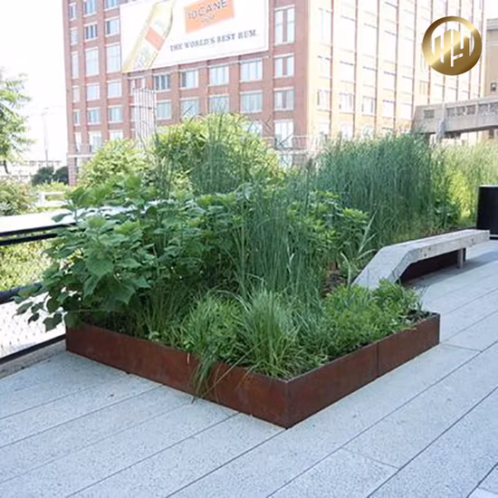 Aço Corten Design Retangular Estilo Moderno Metal Decoração Orlas de Jardim