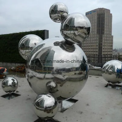 Escultura de metal ao ar livre em bola de aço inoxidável personalizada para shopping center