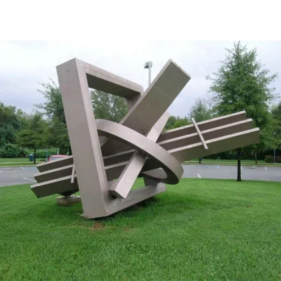 Escultura moderna grande personalizada em aço inoxidável metal jardim urbano