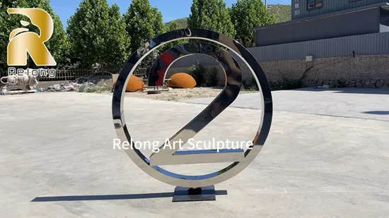 Escultura moderna grande personalizada em aço inoxidável metal jardim urbano
