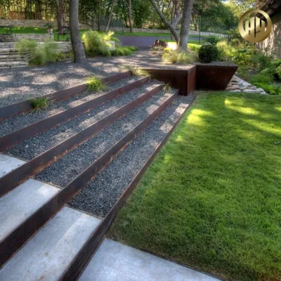 Aço Corten Metal cortado a laser para decoração de jardim Borda de gramado