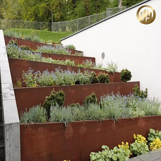 Decoração de jardim de aço corten Uniqe com borda de metal enferrujado