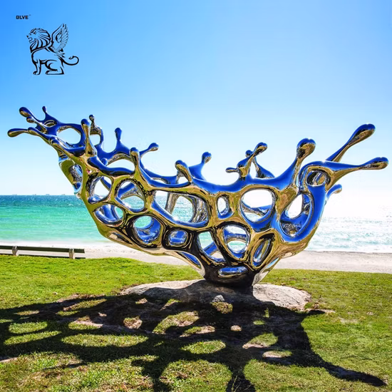 Estátua grande de asa de metal branco personalizada de fábrica em aço inoxidável escultura de arte moderna